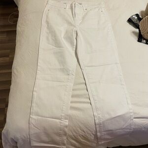 Ella Ross Straight Leg Ankle Jean Mid-Rise White